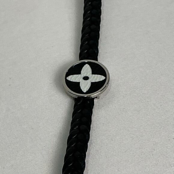 Louis Vuitton White Multicolor Murakami Canvas Adjustable Black Leather Bracelet - Picture 1 of 7